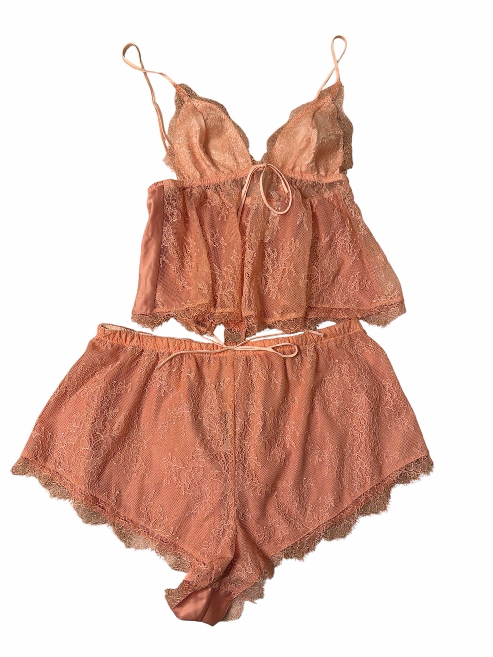 Victoria's Secret Satin/Lace Babydoll Cami Pajama Set(Top-Small/Bottoms-Medium)